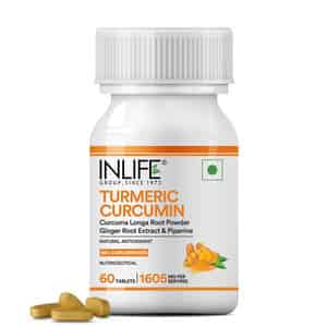 Inlife Curcumin Tablets With Piperine Turmeric & Ginger Extract | 1605mg - 60 Tablets