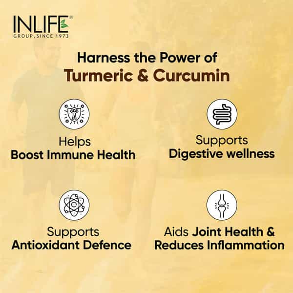 Inlife Curcumin Tablets With Piperine Turmeric & Ginger Extract | 1605Mg - 60 Tablets
