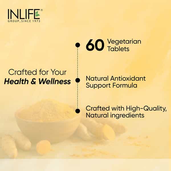 Inlife Curcumin Tablets With Piperine Turmeric & Ginger Extract | 1605Mg - 60 Tablets