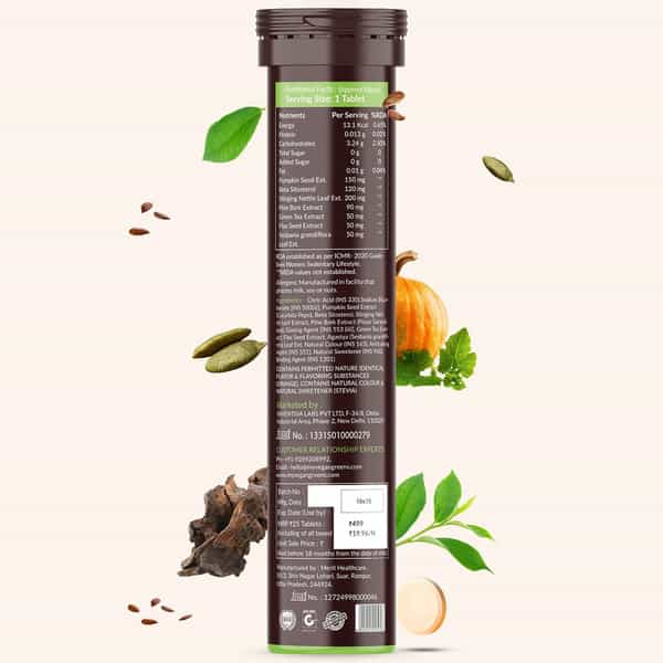 Vegan Greens Plant Based Dht Blocker With Biotin, Omega 3, Stinging Nettle & More. 25 Effer., Orange