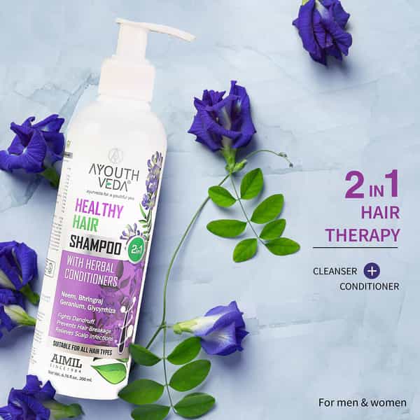 Ayouthveda Healthy Hair Shampoo With Herbal Conditioners To Prevent Breakage & Dandruff 200 Ml