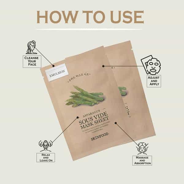 Skinfood Asparagus Sous Vide Mask Sheet - Pack Of 3