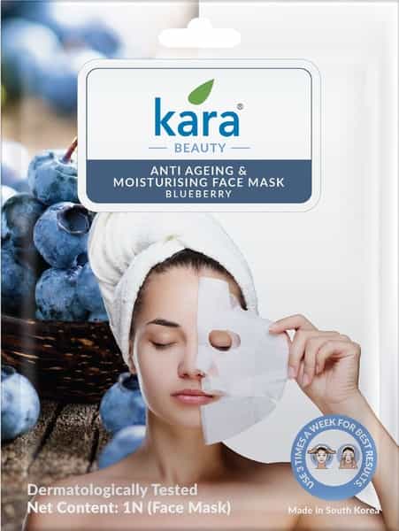 Kara Anti Ageing & Moisturising Blueberry Sheet Face Mask