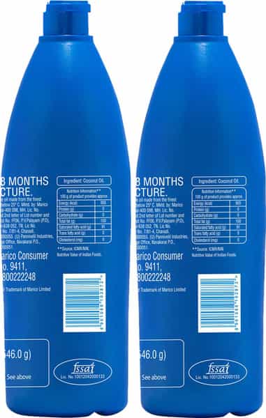 Parachute Coconut Hair Oil Bottle Of 600 Ml (Pack Of 2)
