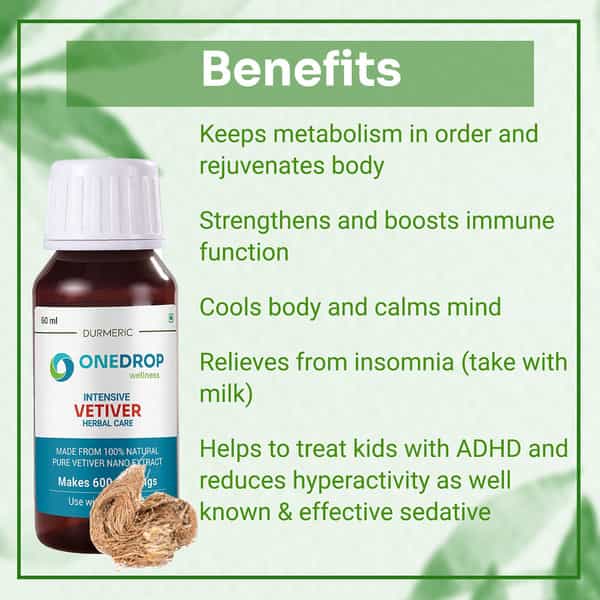 Durmeric Onedrop Intensive Vetiver Herbal Drops - 60 Ml