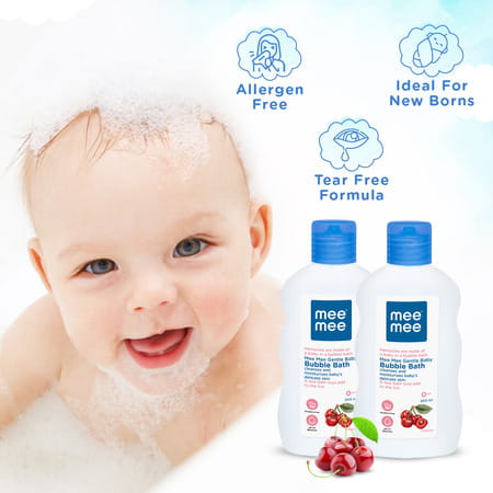 Meemee Gentle Baby Bubble Bath With Cherry Extracts | Clinical And Dermatological Tested (200 Ml)