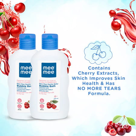 Meemee Gentle Baby Bubble Bath With Cherry Extracts | Clinical And Dermatological Tested (200 Ml)