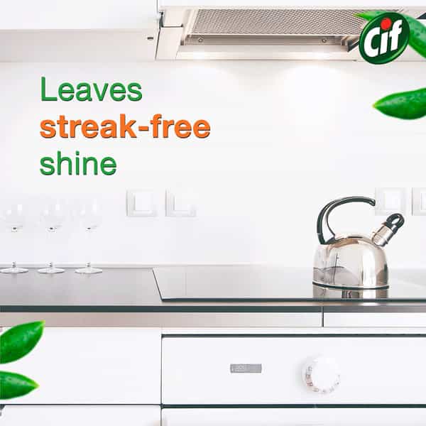 Cif Power & Shine Kitchen Spray 100% Grease Removal Safe On Food Preparation Areas 700Ml
