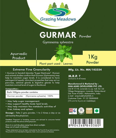 Grazing Meadows Gurmar Powder - 1 Kg (Pack Of 5)