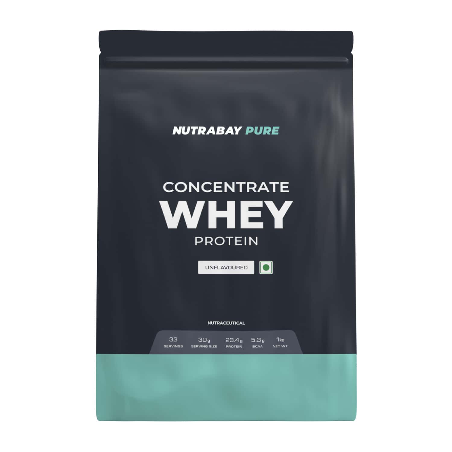 Nutrabay Pure 100% Whey Protein Concentrate - Unflavoured - 1kg
