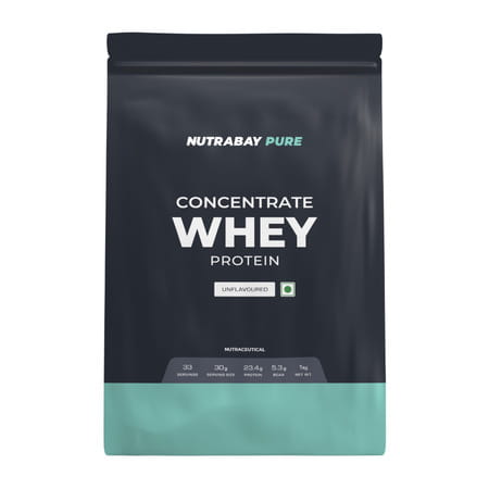 Nutrabay Pure 100% Whey Protein Concentrate - Unflavoured - 1kg