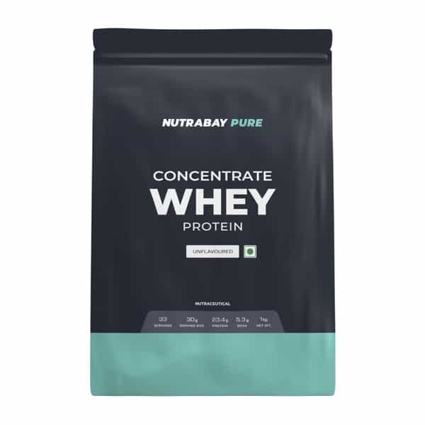 Nutrabay Pure 100% Whey Protein Concentrate - Unflavoured - 1Kg