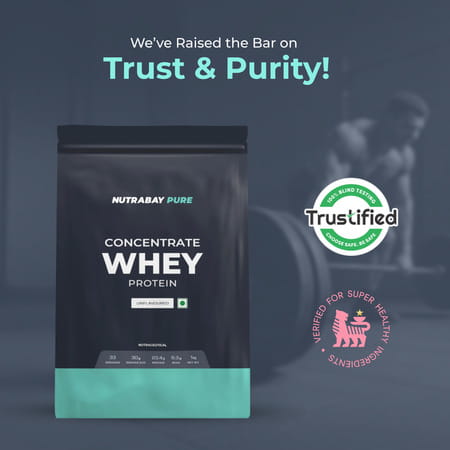 Nutrabay Pure 100% Whey Protein Concentrate - Unflavoured - 1kg