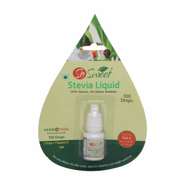So Sweet Stevia Liquid Sugar Free 100 Drops | Zero Calorie | (Pack Of 2X5ml)