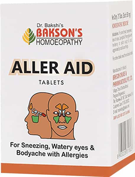 Dr Bakshi's Bakson Homoeopathy Aller Aid Tablet | Pack Of 2 | 75 Tabs Each