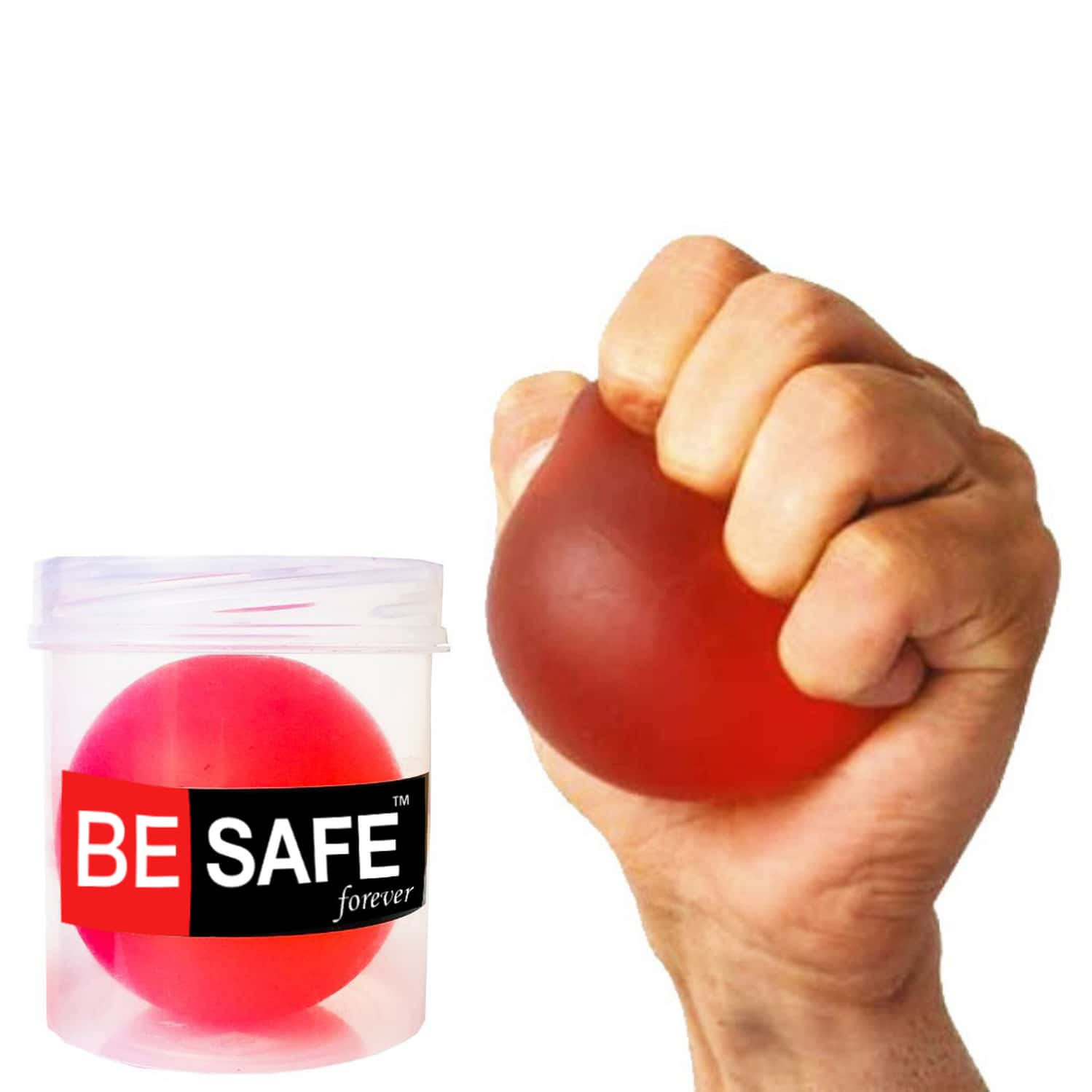 Besafe Forever Physiotherapy Hand Gel Exercise Ball Stress Relief Squeeze Balls (red)