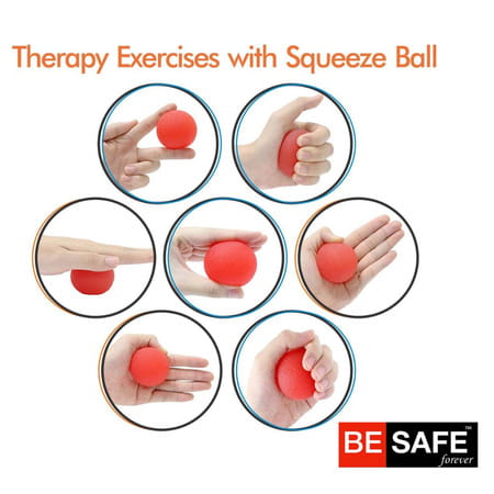 Besafe Forever Physiotherapy Hand Gel Exercise Ball Stress Relief Squeeze Balls (Red)