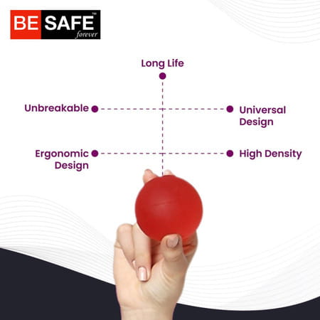 Besafe Forever Physiotherapy Hand Gel Exercise Ball Stress Relief Squeeze Balls (Red)