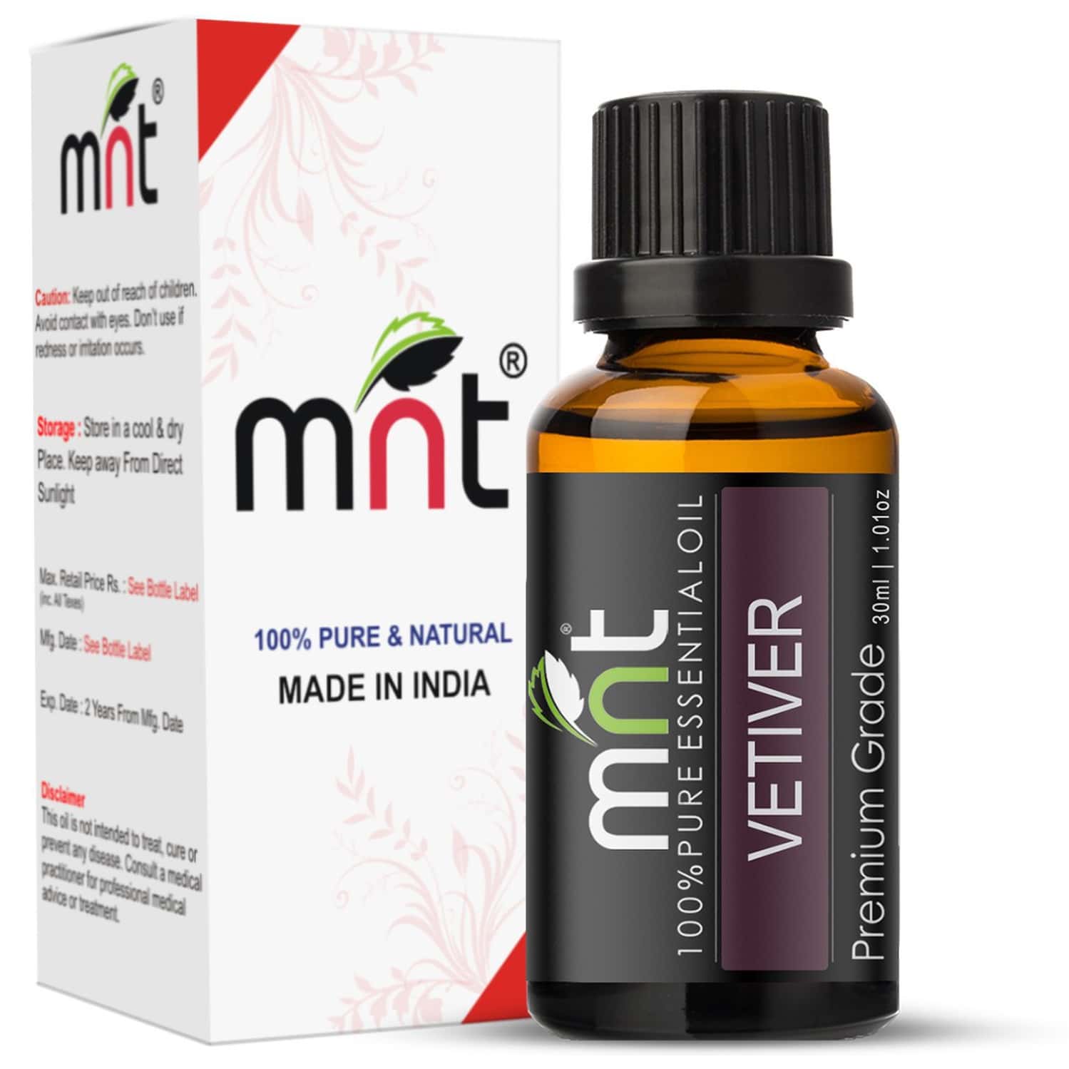 Mnt Vetiver Essential Oil (30ml) 100% Pure Natural & Therapeutic Grade