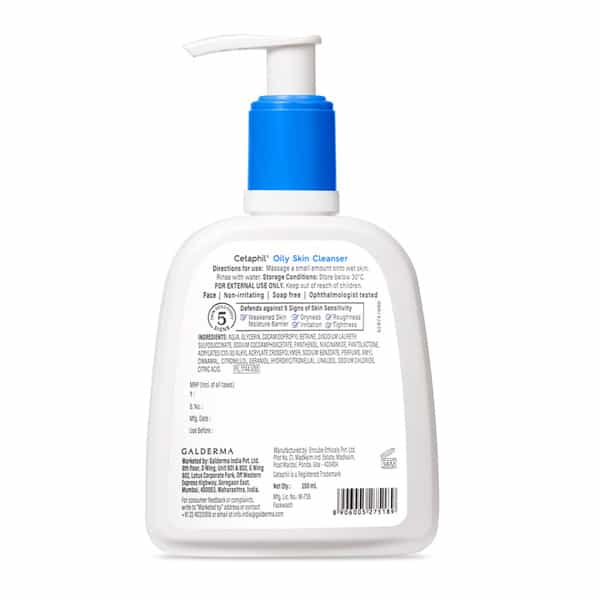 Cetaphil Oily Skin Cleanser | Combination To Oily & Sensitive Skin | 250 Ml