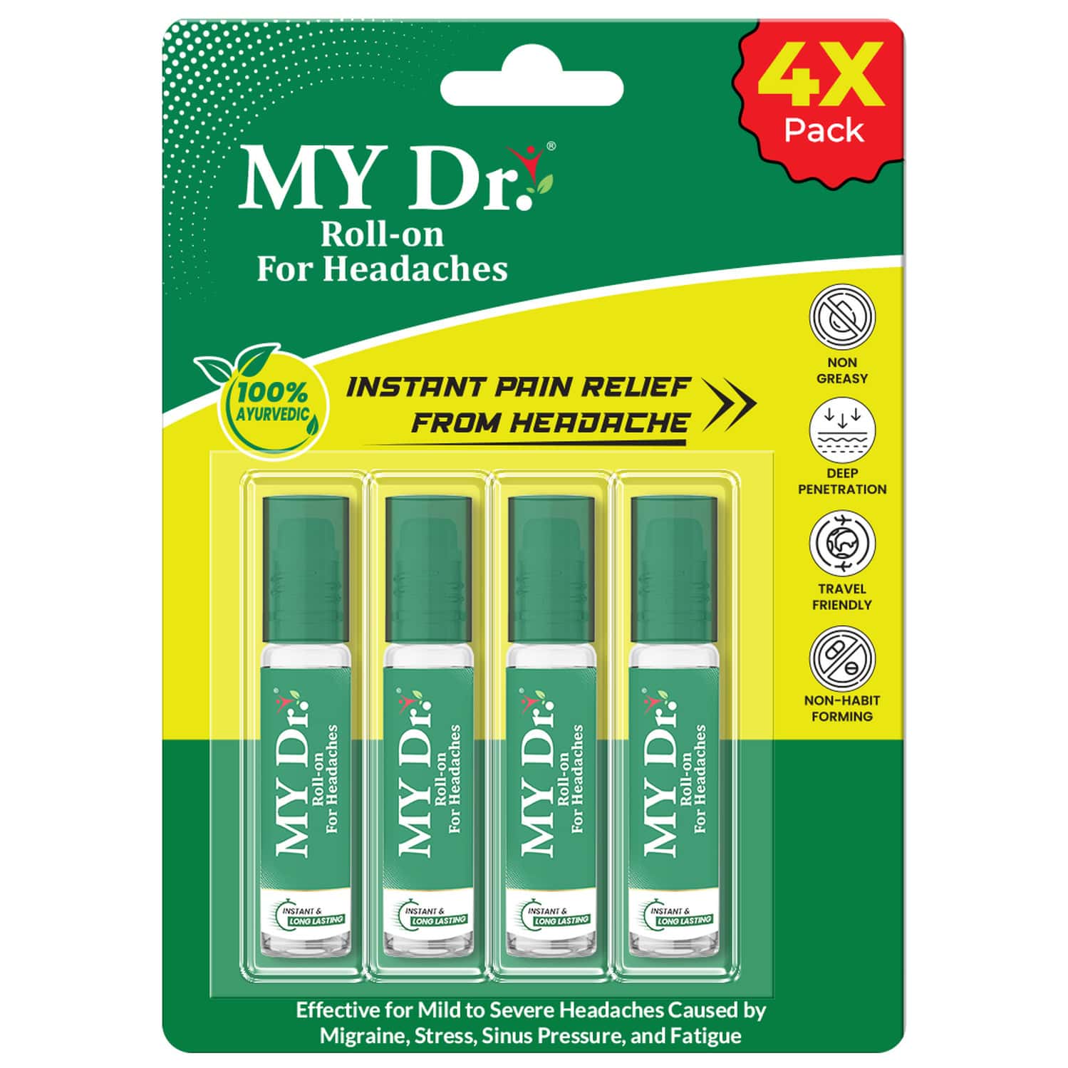 My Dr Headache Relief Roll-On | Pack Of 4