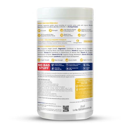 Gritzo Supermilk Height+ Drink Mix For Boys (13+ Yrs) | 400g | Creamy Vanilla