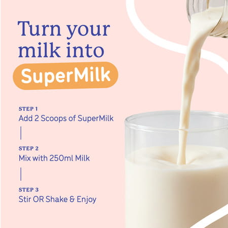 Gritzo Supermilk Growth+ (Formerly Height+) Unsweetened (13+Y Girls) (Creamy Vanilla | 400g)