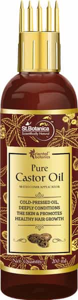 Oriental Botanics Castor Oil With Comb Applicator - Pure Oil With No Mineral Oil Silicones - 200 Ml