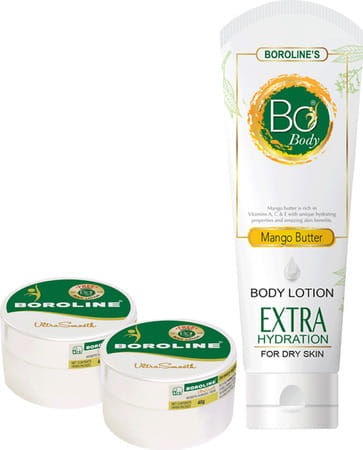 Boroline Bo Body Lotion 100ml + Ultrasmooth Night Cream (40gmx2) 