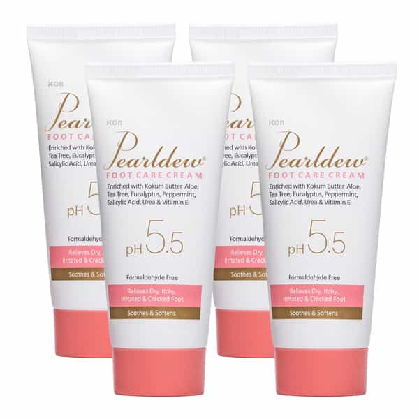 Pearldew Foot Care Cream 60 Gm | With Aloe | Cocoa Butter & Coconut Oil (Pack Of 4)