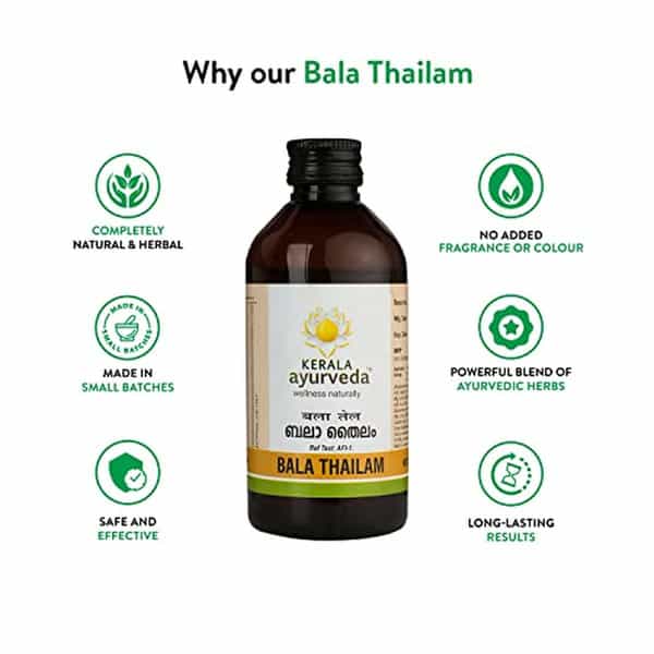 Kerala Ayurveda Bala Thailam 200Ml | Muscle And Bone Strengthening X Pack Of 3 (Pack Of 3)