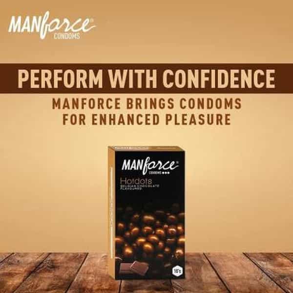 Manforce Extra Dotted Litchi & Premium Hotdots Belgian Chocolate Flavoured Condoms(Set Of 2 20 Pcs)