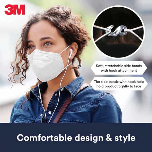 3M Kn95 Respirator Comfort Design (Face Mask 10 Units White)