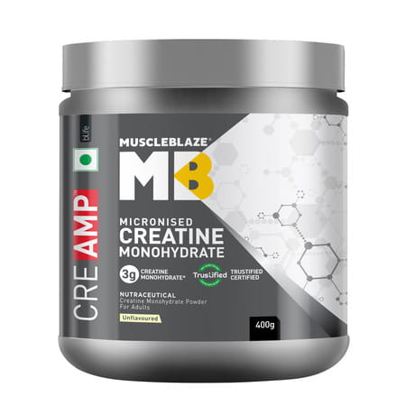Muscleblaze Creatine Monohydrate Creamp With Creabsorb | Trustified Certified (400 G | Unflavoured)
