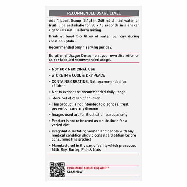Muscleblaze Creatine Monohydrate Creamp With Creabsorb | Trustified Certified (400 G | Unflavoured)
