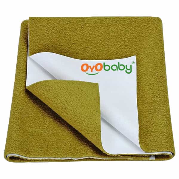 Oyo Baby Waterproof Bed Protector Baby Dry Sheet Extra Large Golden (140 Cm X 200 Cm)