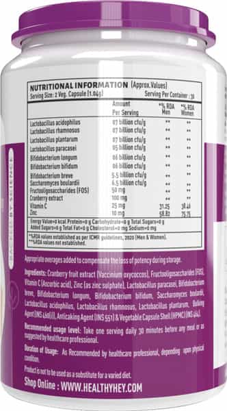 Healthyhey Nutrition Probiotics 50 Billion Cfu Multi- Strains 60 Veg. Capsules