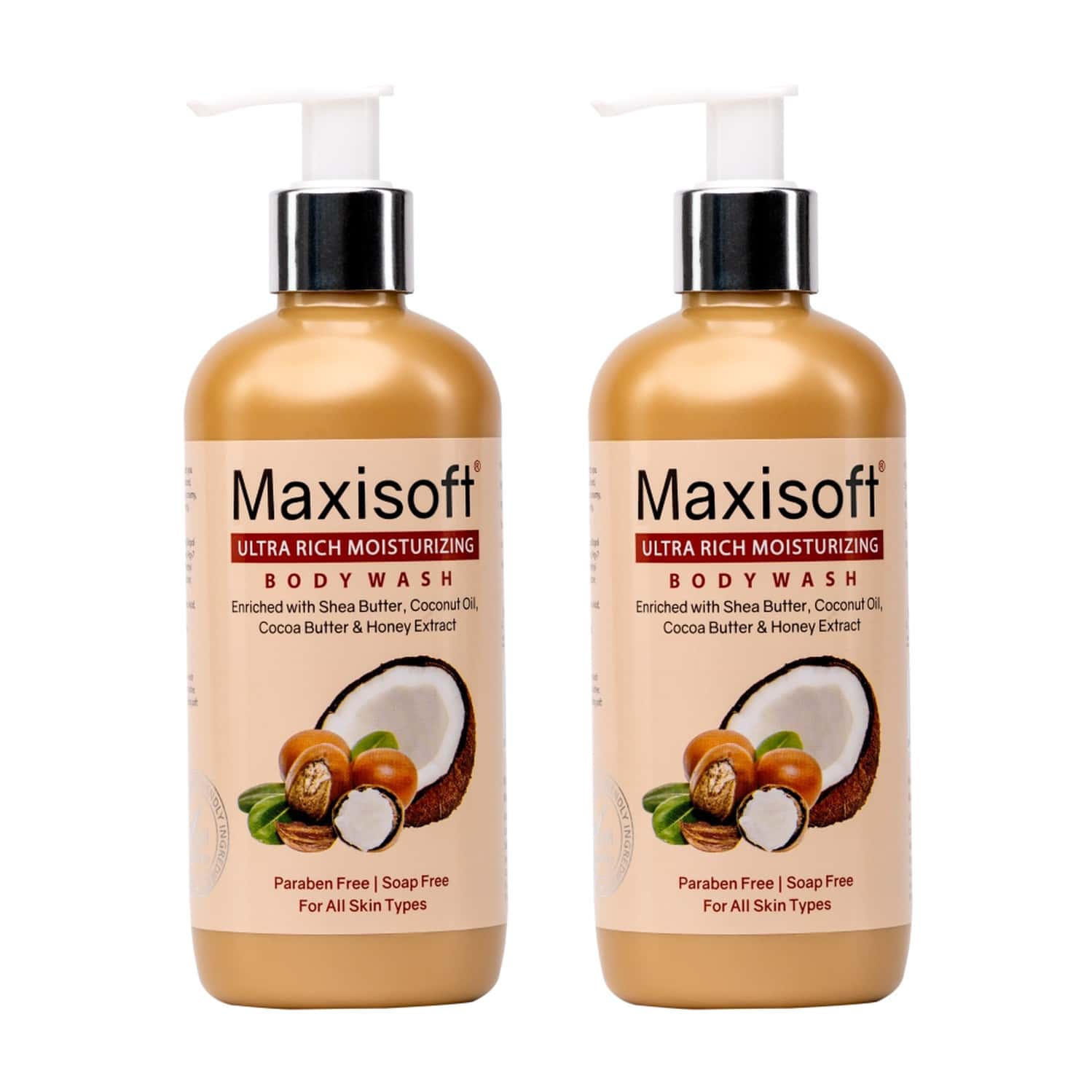 Maxisoft Ultra Rich Moisturizing Body Wash | All Skin Types | 300 Ml | Pack Of 2