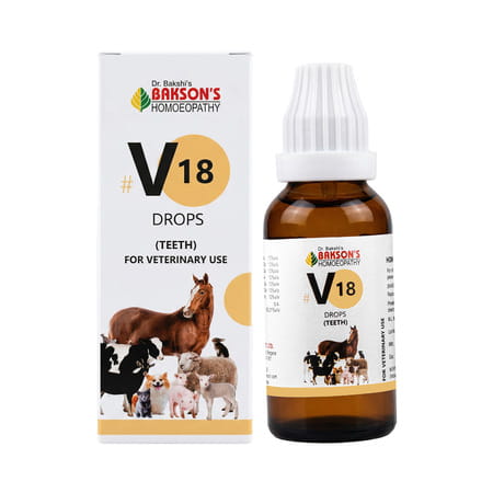 Bakson Homoeopathy V18 Drops | Teeth | For Veterinary Use | 30 Ml