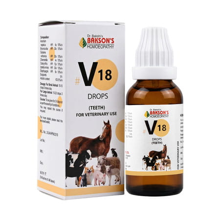 Bakson Homoeopathy V18 Drops | Teeth | For Veterinary Use | 30 Ml