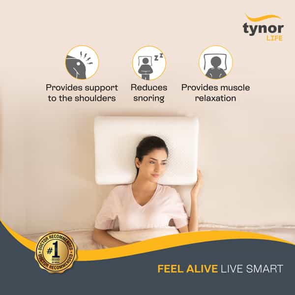 Tynor Elite Ortho Contoured Memory Pillow White Firm Universal 1 Unit