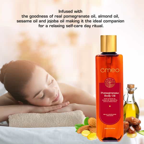 Omeo Pomegranate Body Oil For Winter- Moisturization | Nourishing & Hydrating Skin Care - 200Ml