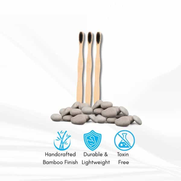 Arka Pure Life Bamboo Toothbrush With Soft Bpa-Free Bristles ( Pack Of 3)