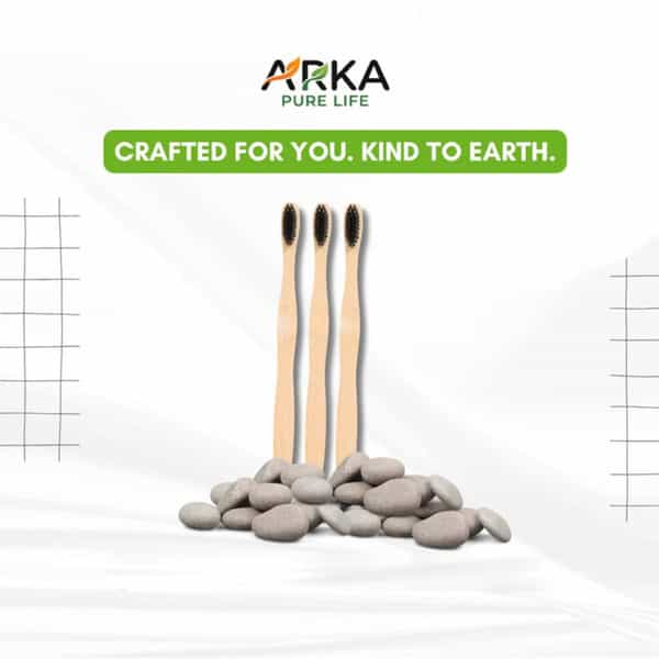 Arka Pure Life Bamboo Toothbrush With Soft Bpa-Free Bristles ( Pack Of 3)
