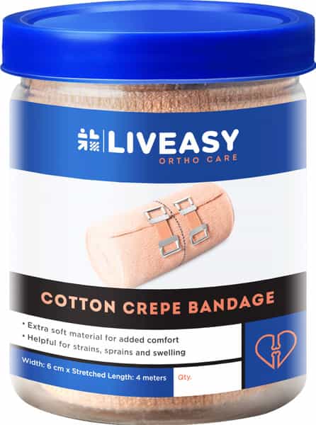 Liveasy Essentials Pro Cotton 6 Cm X 4 M Crepe Bandage 1 No's