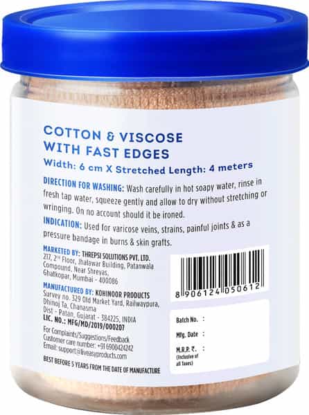Liveasy Essentials Pro Cotton 6 Cm X 4 M Crepe Bandage 1 No's
