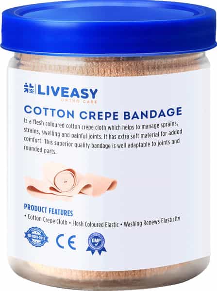 Liveasy Essentials Pro Cotton 6 Cm X 4 M Crepe Bandage 1 No's