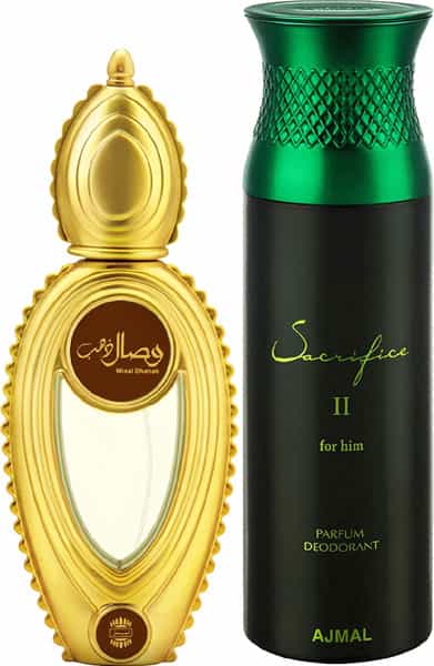 Ajmal Wisal Dhahab Edp 50Ml Perfume For Men And Sacrifice Ii For Him Deodorant 200Ml For Men