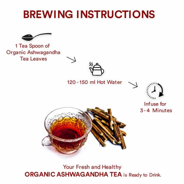 The Tea Ark Ashwagandha Herbal Tea (100G) Tin Pack | Caffeine Free Herbal Tea (50 Servings)