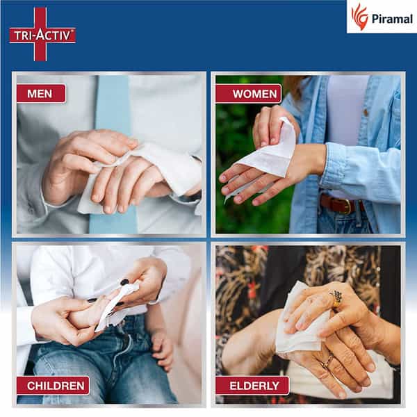 Tri-Activ Multi-Purpose Germ Protection Wipes | 80 Extra Large Wipes Lid Pack